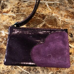 Henri Bendel Shimmering Purple Heart Clutch